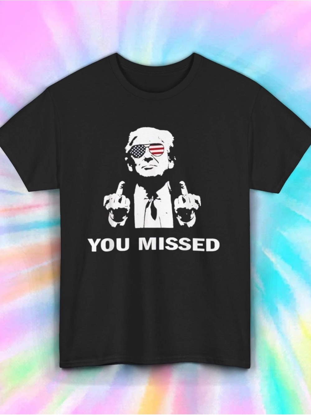Black 'You Missed' Graphic Short Sleeve Tee